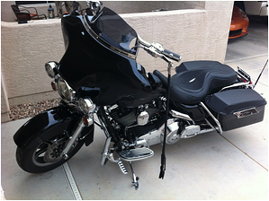 This stingray leather seat makes a stylish, and durable, addition to the bagger-style motorcycle.